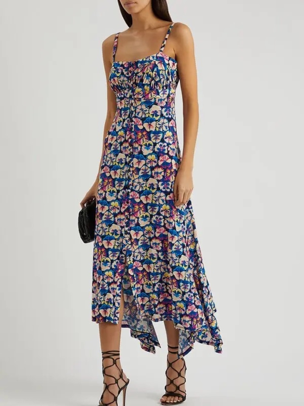 Paco Rabanne Multicolor Floral Midi Dress